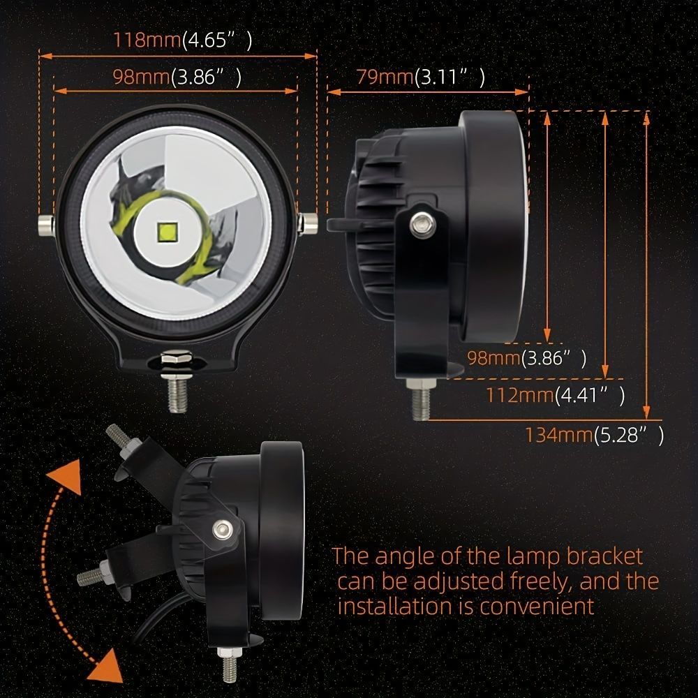 2個セット ヘッドライト 160W イエロー フォグランプ 20000lm LED 車用 カーライト スポットライト 明るい 防水 角度調整 t1049