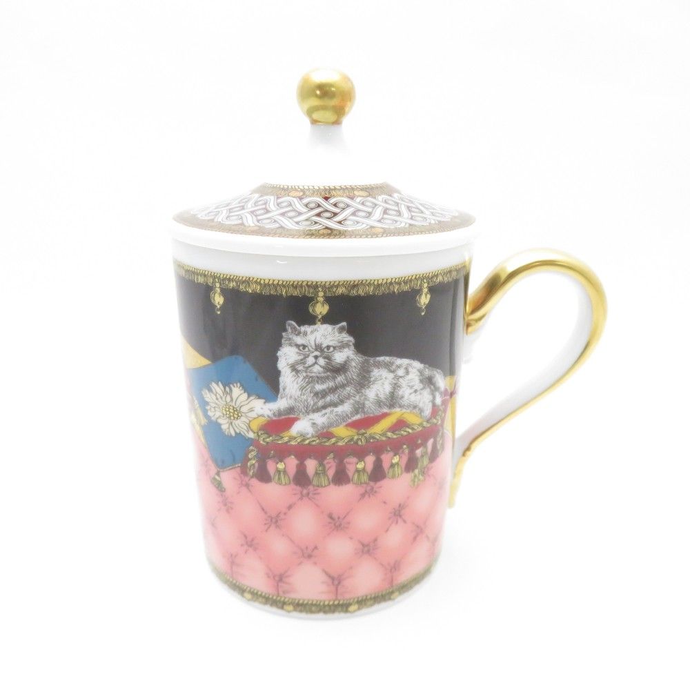 【リチャード・ジノリ】蓋付き小物入れ 美品 Richard Ginori リチャードジノリ toTEM トーテム キャット