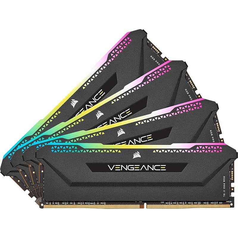 Corsair DDR4-3200MHz デスクトップPC用 メモリ VENGANCE RGB PRO SLシリーズ 128GB [32GB×4枚] CMH128GX4M4E3200C16 1