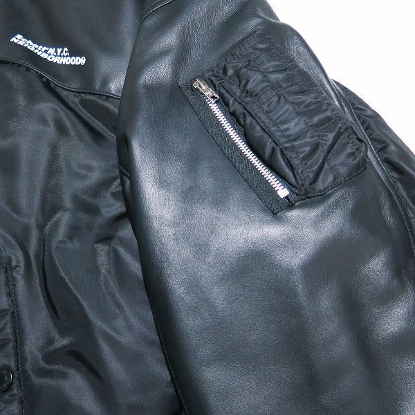 ネイバーフッド ショット LEATHER COMBI MA-1 JACKET ネイバーフッド ショット LEATHER COMBI MA-1 JACKET（11/25発売