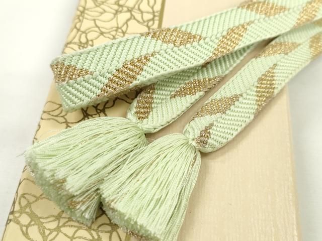 平和屋本店 上 有職組紐道明 帯締め 笹浪組 夏虫色 金糸 宮内庁御用 国立博物館御用 東京芸術大学御用 CXAA0647s5