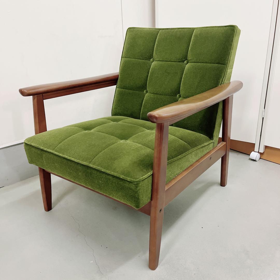 カリモク60 Kチェア ソファ 1人掛け モケットグリーン