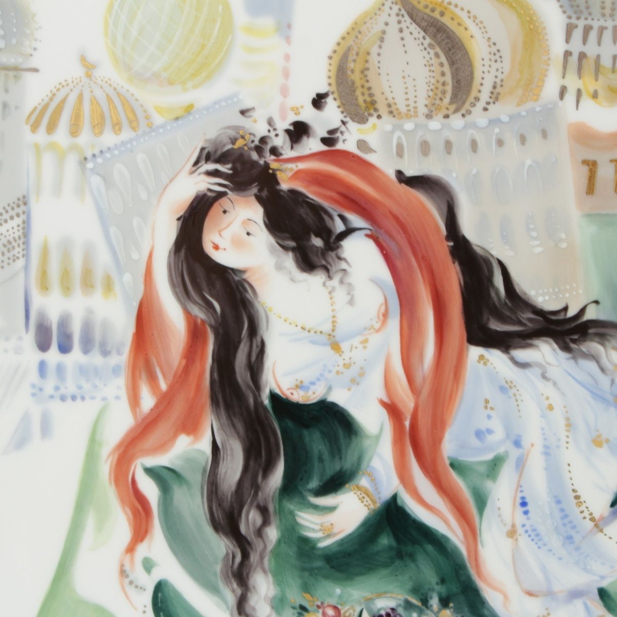 マイセン アラビアンナイト 千夜一夜物語 額装 陶板 プラーク 骨董品 9M229 マルチカラー LNAILSPERTH_COM