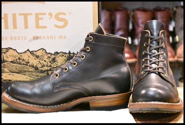【6E 箱付 美品】WHITE'S ホワイツ セミドレス 2332-W ブラッククロムエクセル 黒 ビブラム269シングル レースアップ ブーツ HOPESMORE【FA073】