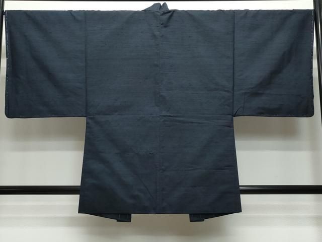 平和屋着物●男性　紬　アンサンブル　濃紺色　正絹　逸品　未使用　CAAR8293vf 平和屋着物○男性 紬 アンサンブル 濃紺色 正絹 逸品 未使用