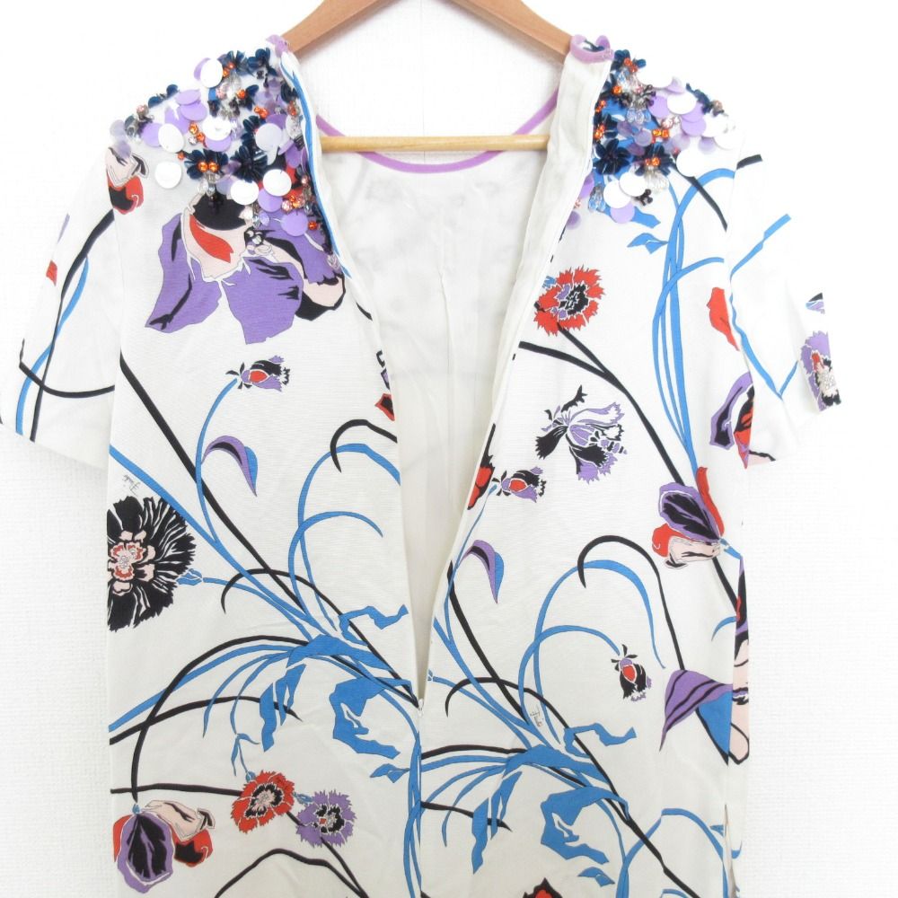 美品 EMILIO PUCCI エミリオプッチ ビジュー フラワープリント
