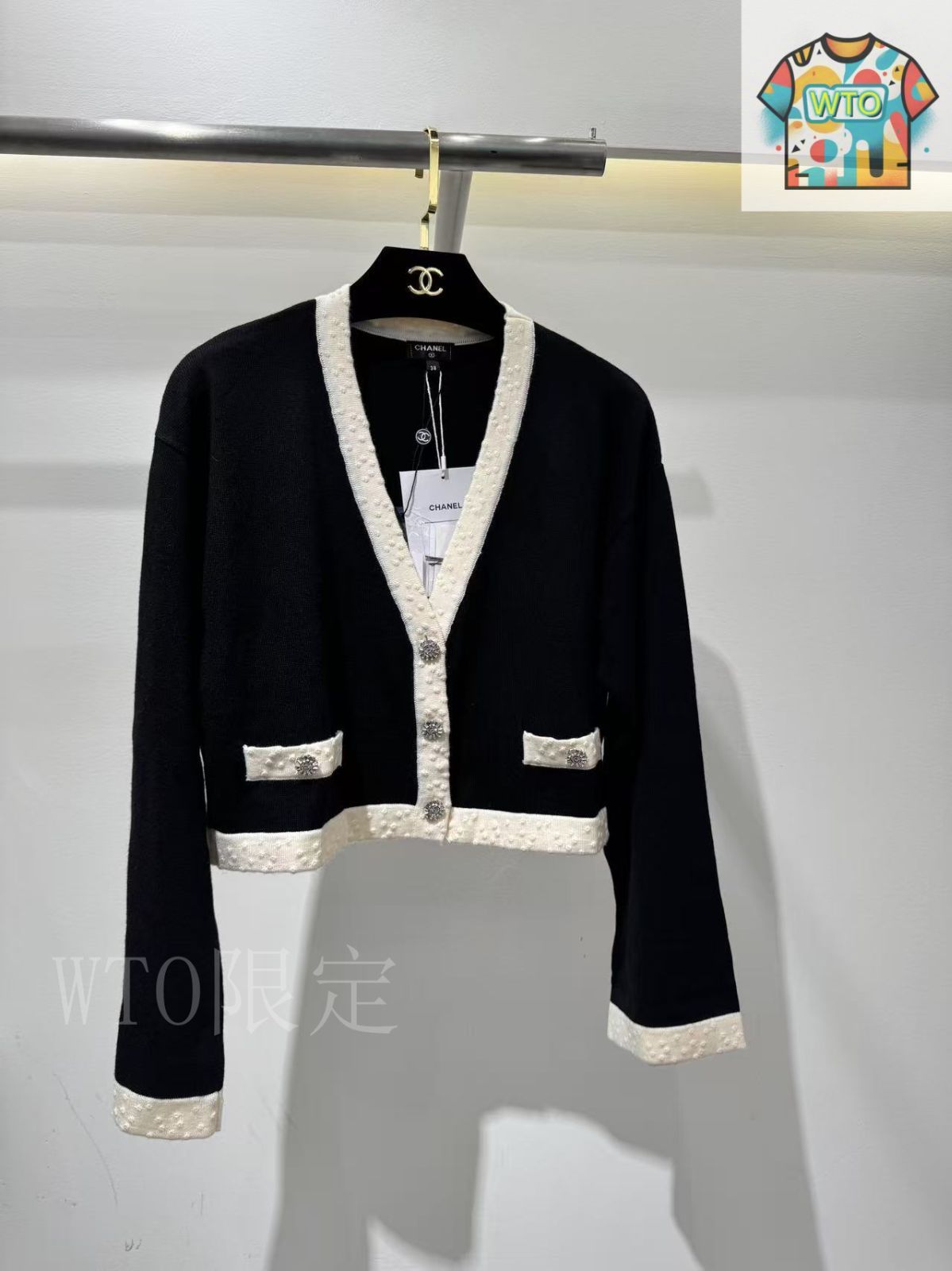 CHANEL☆ジャンク品ロングカーディガン シャネル CHANEL 22SS ラインデザイン ロングカーディガン