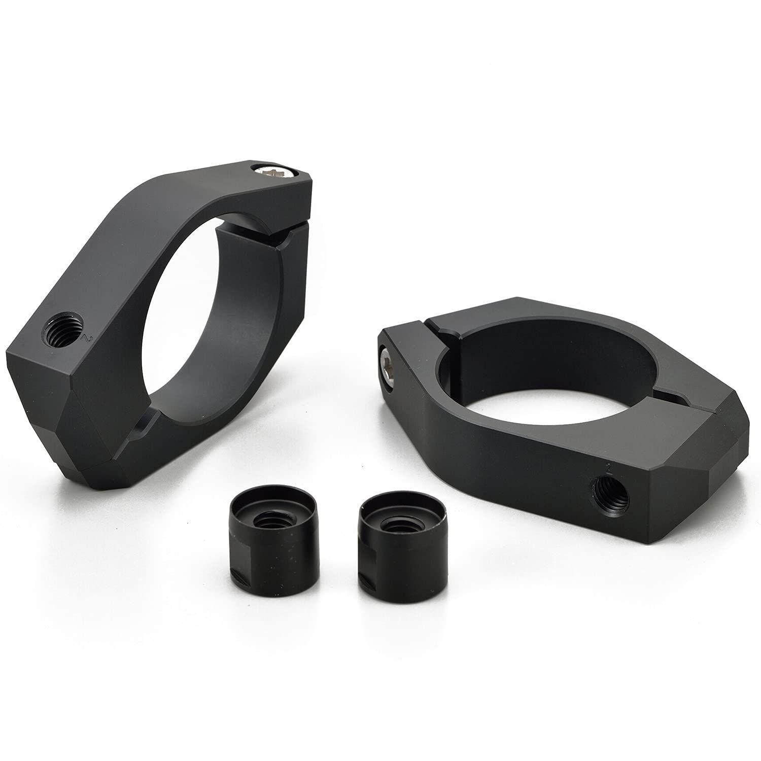 φ41フロントフォーク用 デイトナ(Daytona) バイク用 ウインカーステー 41mmフォーククランプ 取付穴8mm 配線逃がし加工 D-Lightナット付属 ウインカーブラケット 左右セット 19269 ブラック