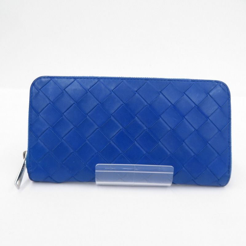 瀬戸大橋店 BOTTEGA VENETA | ボッテガヴェネタ 長財布 イントレチャート ジップアラウンドウォレット - ブルー 125