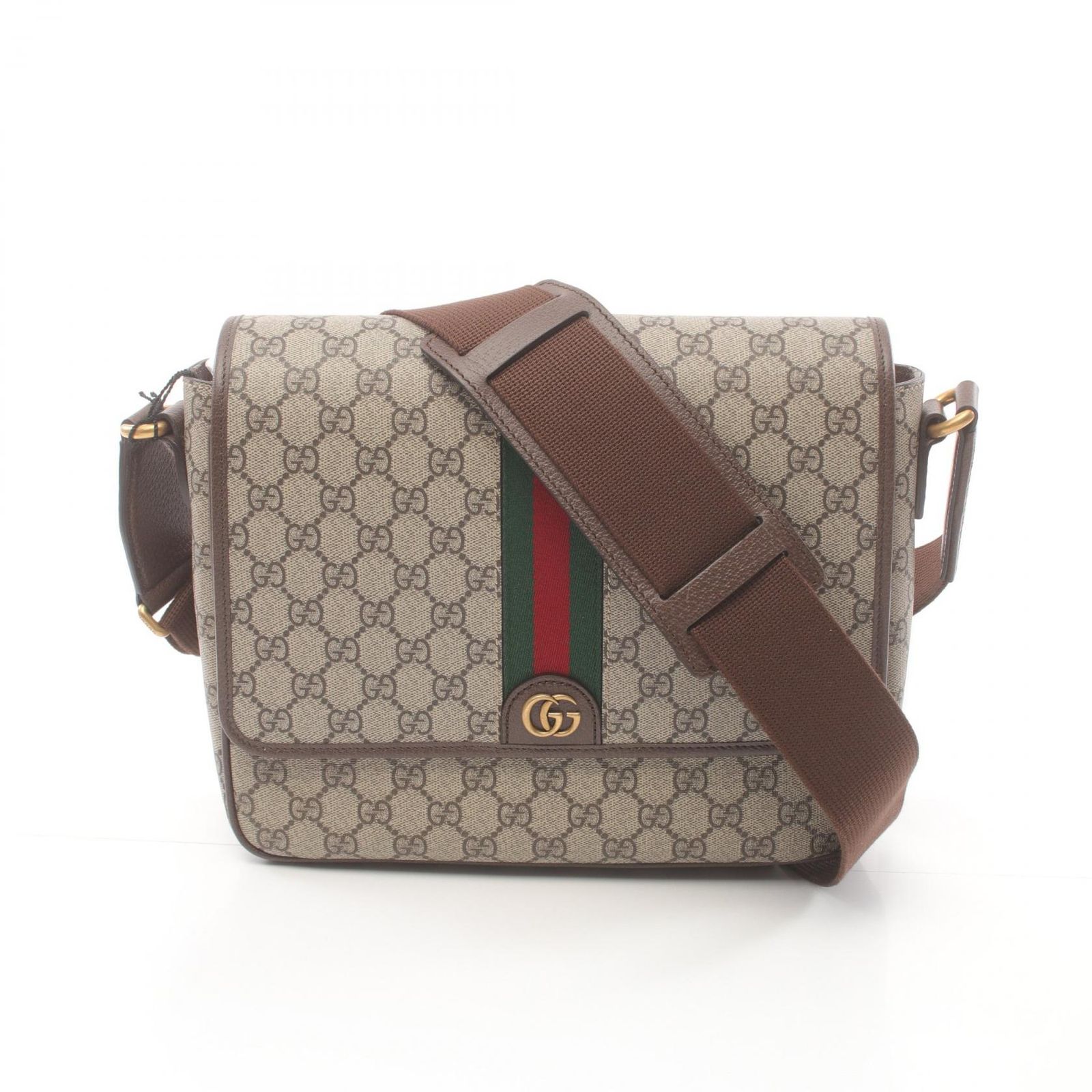 グッチ GUCCI ショルダーバッグ オフィディア GGスプリーム ミディアム メッセンジャーバッグ 761741FACJQ9741 ベージュ|エボニー PVCコーティングキャンバス レザー ショルダーバッグ メンズ