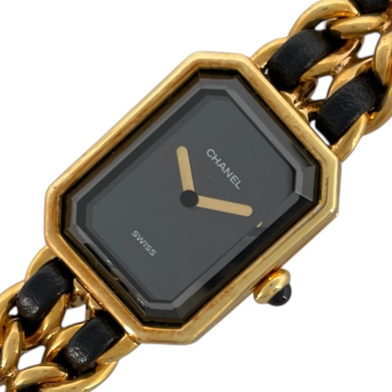 シャネル CHANEL プルミエール S H0001 ブラック GP/レザー クオーツ  