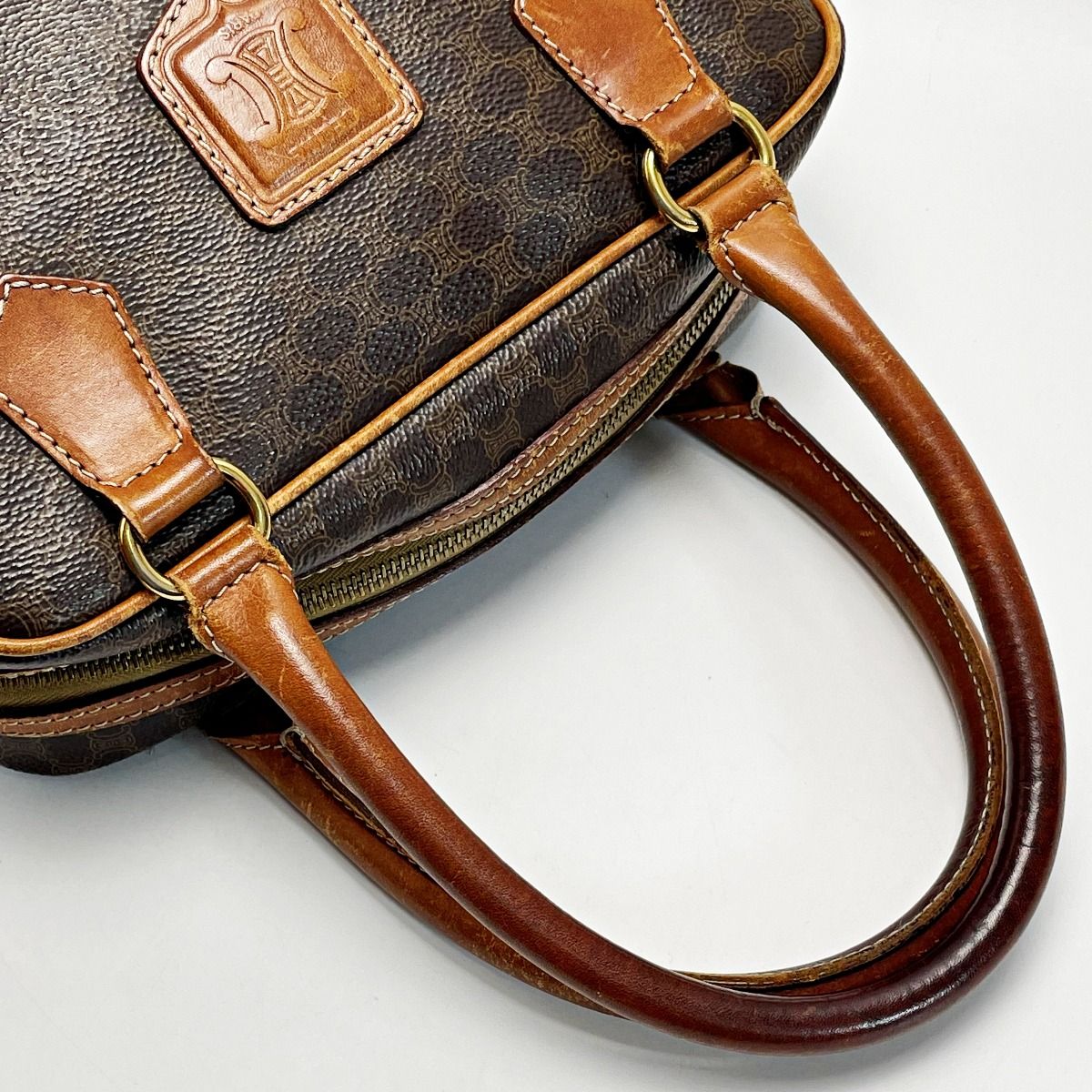 CELINE セリーヌ マカダム柄 ブラウン ハンドバッグ ミニ