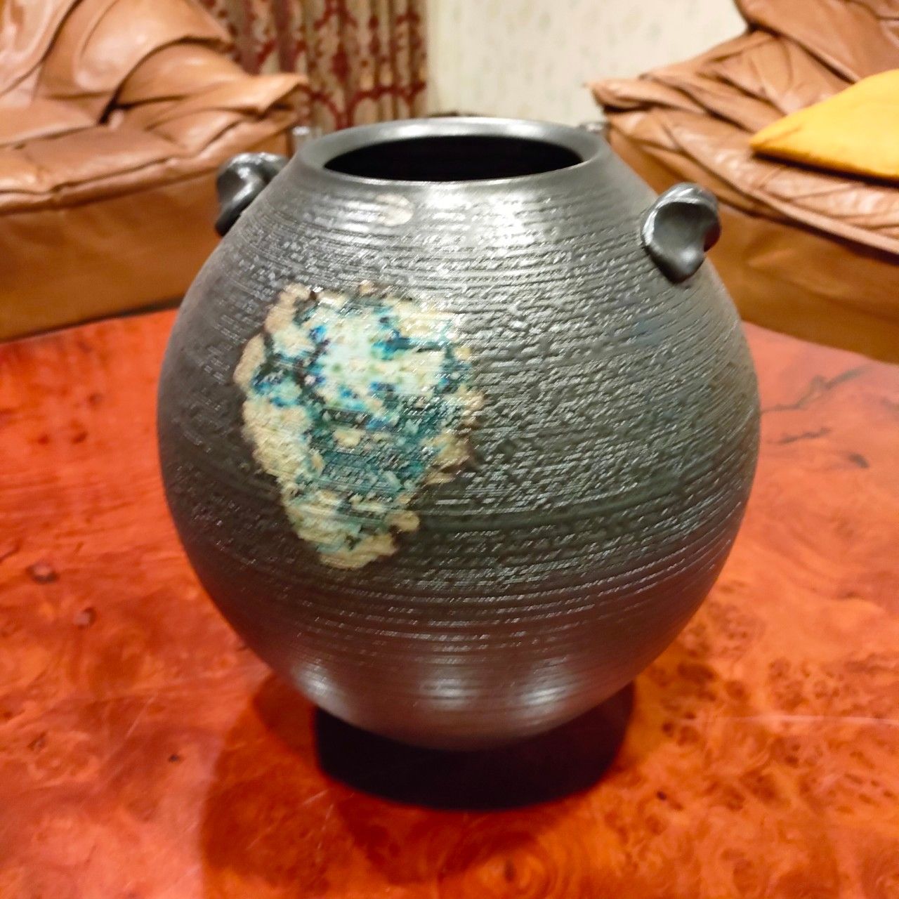 重厚感があります⭐︎花器 壺 一本木 骨董品⭐︎ - 花瓶・フラワースタンド