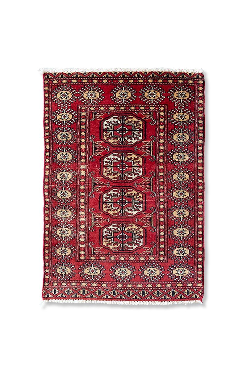 87 x 62cm 90s SMALL RUG from Pakistan パキスタン絨毯 トライバルラグ ミフラーブ 手織り 絨毯 - メルカリ