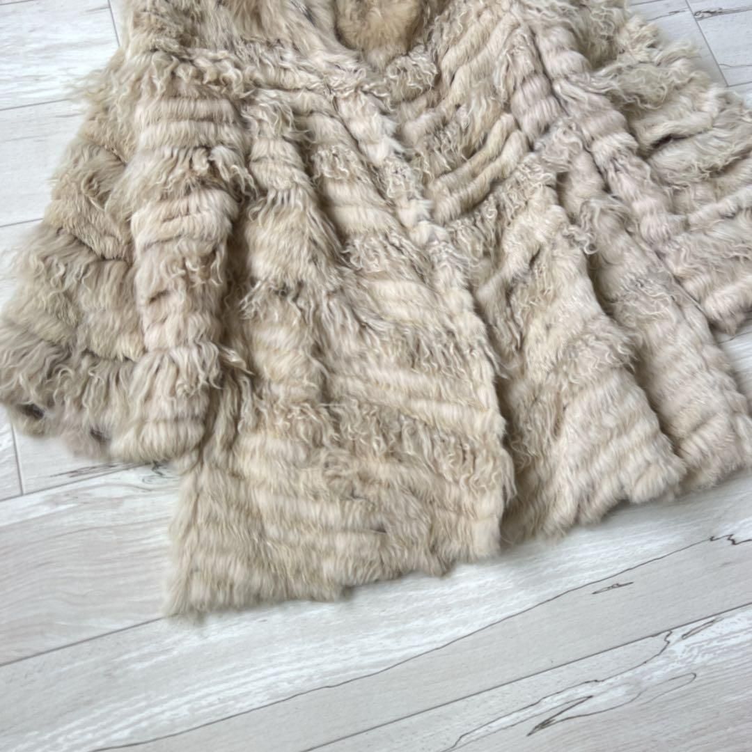 リアルファー ポンチョ風毛皮コート