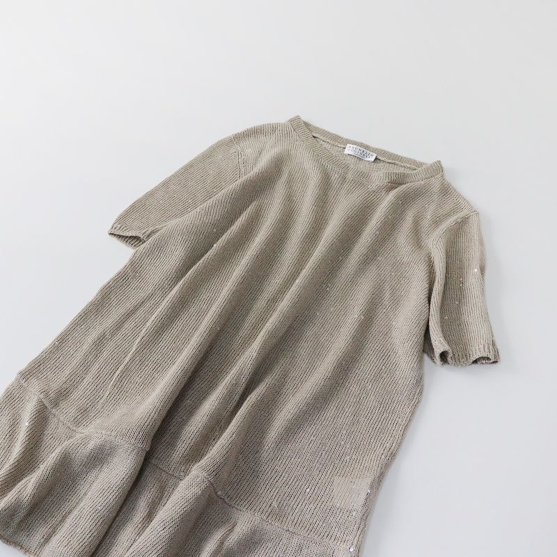 超美品 】ブルネロクチネリ 装飾スパンコール 半袖 カットソー L