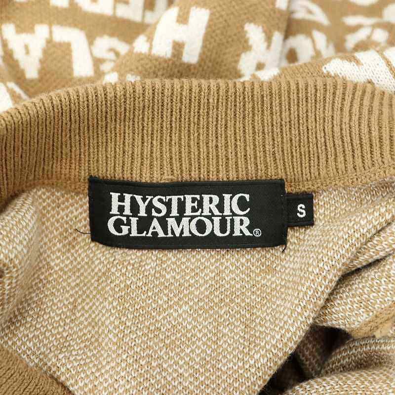 ヒステリックグラマー HYSTERIC GLAMOUR 21SS HYSTERIC LOGO柄 ジャガードプルオーバー ニット カットソー 長袖  バックプリント S 茶色 白 ブラウン ホワイト /CX □OS - メルカリ