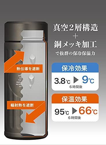 抗菌カッパー シービージャパン 水筒 カッパー 420ml 直飲み 真空2層構造 抗菌仕様 カフア コーヒー ボトル QAHWA