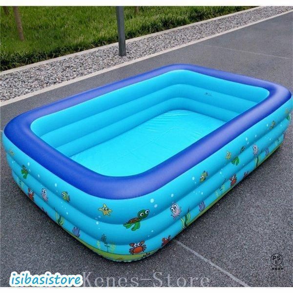 ビニールプールファミリープール家庭用子供用プール大型水遊び大きいプール四角子供PVC素材独立気室暑さ対策厚く