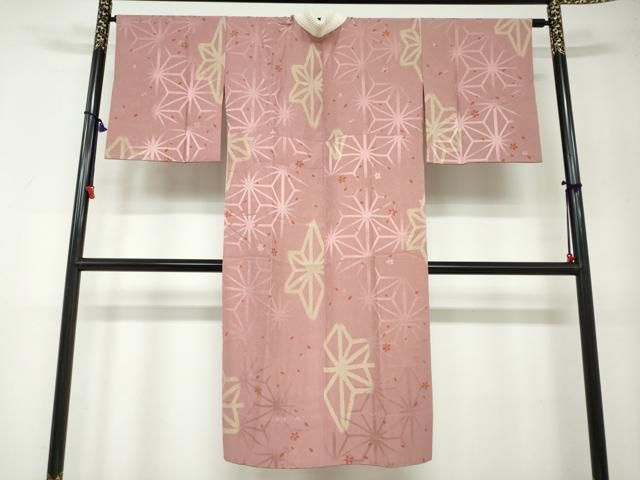 平和屋着物●長襦袢 無双仕立て 麻の葉舞花文 正絹 DAAW5569ud