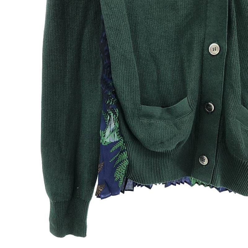 sacai / サカイ | プリーツドッキングニットカーディガン | 2
