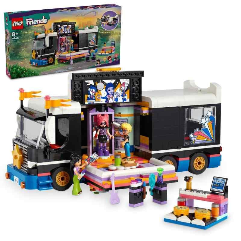 レゴ LEGO フレンズ ポップスターのツアーバス おもちゃ 玩具 プレゼント ブロック 女の子 男の子 子供 7歳 8歳 9歳 10歳 小学生 ごっこ遊び 音楽 ミュージック バス 車 42619