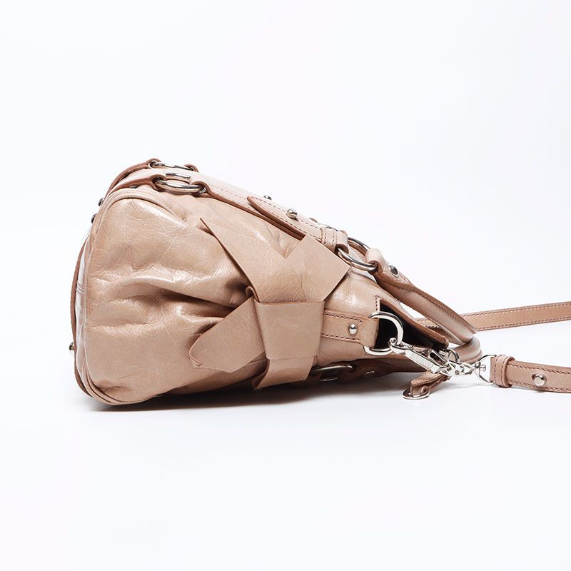 Miu Miu ミュウ ミュウ ハンドバッグ リボン シルバー金具