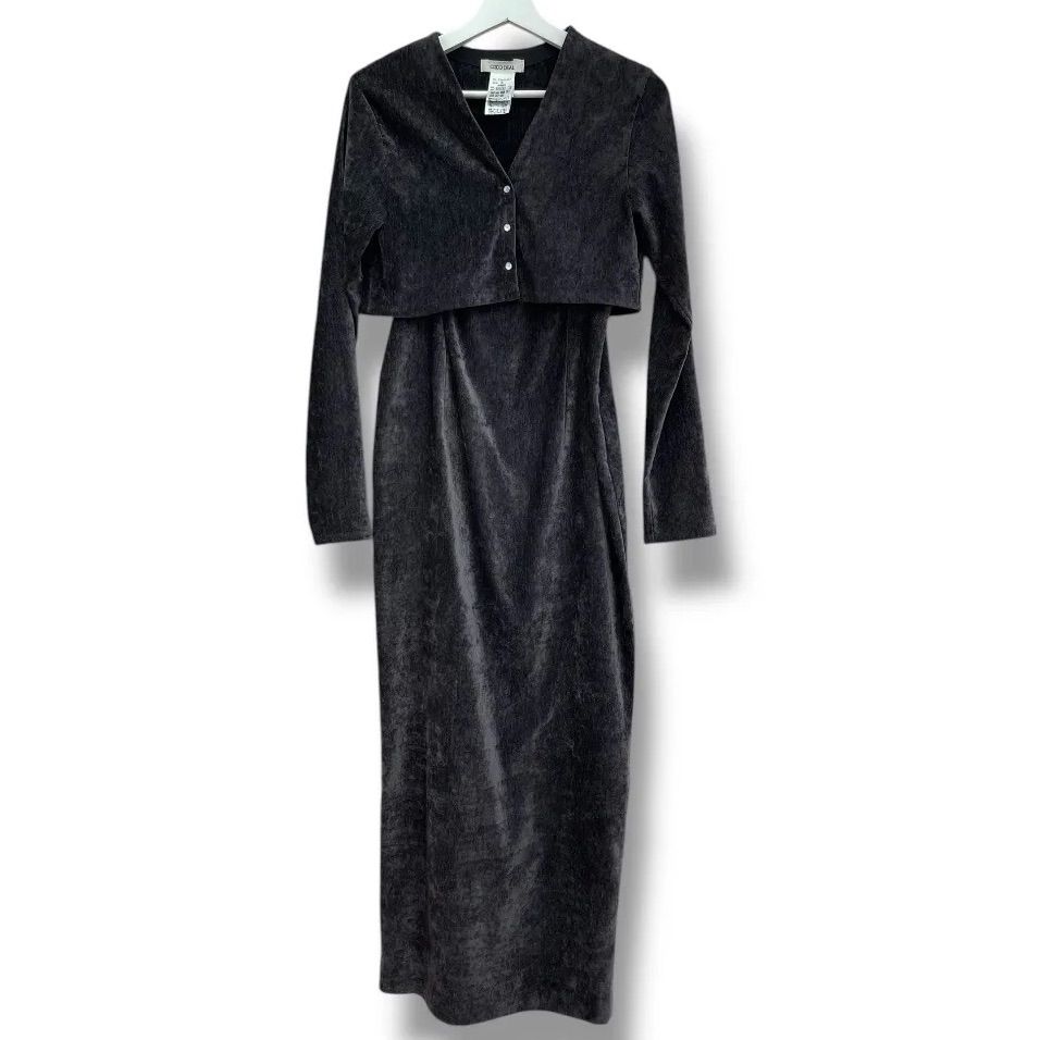 COCODEAL ココディール クラッシュベロアコンパクトカーデキャミ