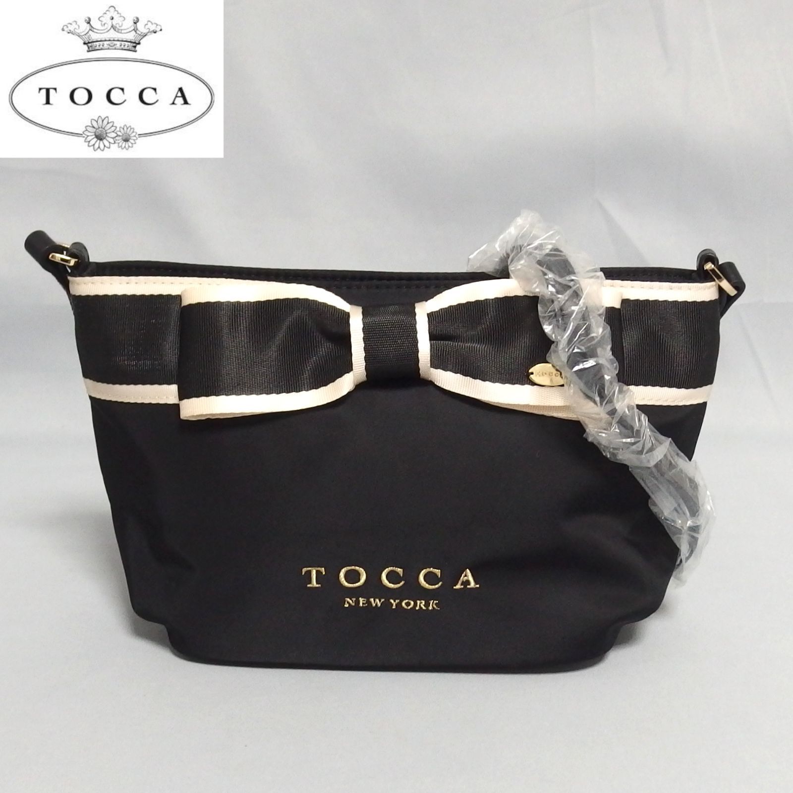 未使用☆TOCCA BICOLOR RIBBON POCHETTE BOTZNW0109 ブラック 