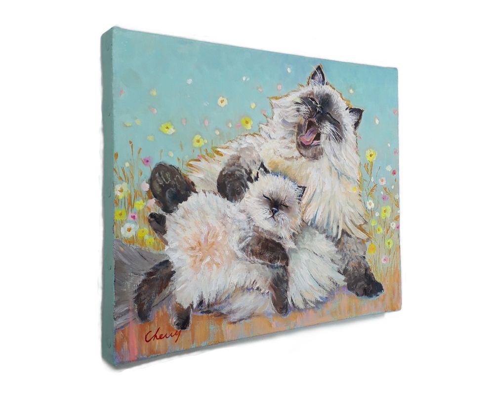 【一点物】『　ほのぼの　（ヒマラヤン）　』油絵 F3号　油彩　油画　絵画 一点物】『 ほのぼの （ヒマラヤン） 』油絵 F3号 油彩 油画