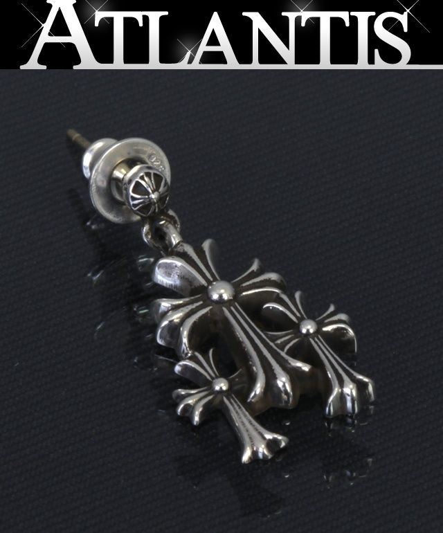 CHROME HEARTS 銀座店 クロムハーツ 3CHクロス トリプルCHクロス ドロップ ピアス シルバー SV925 98654