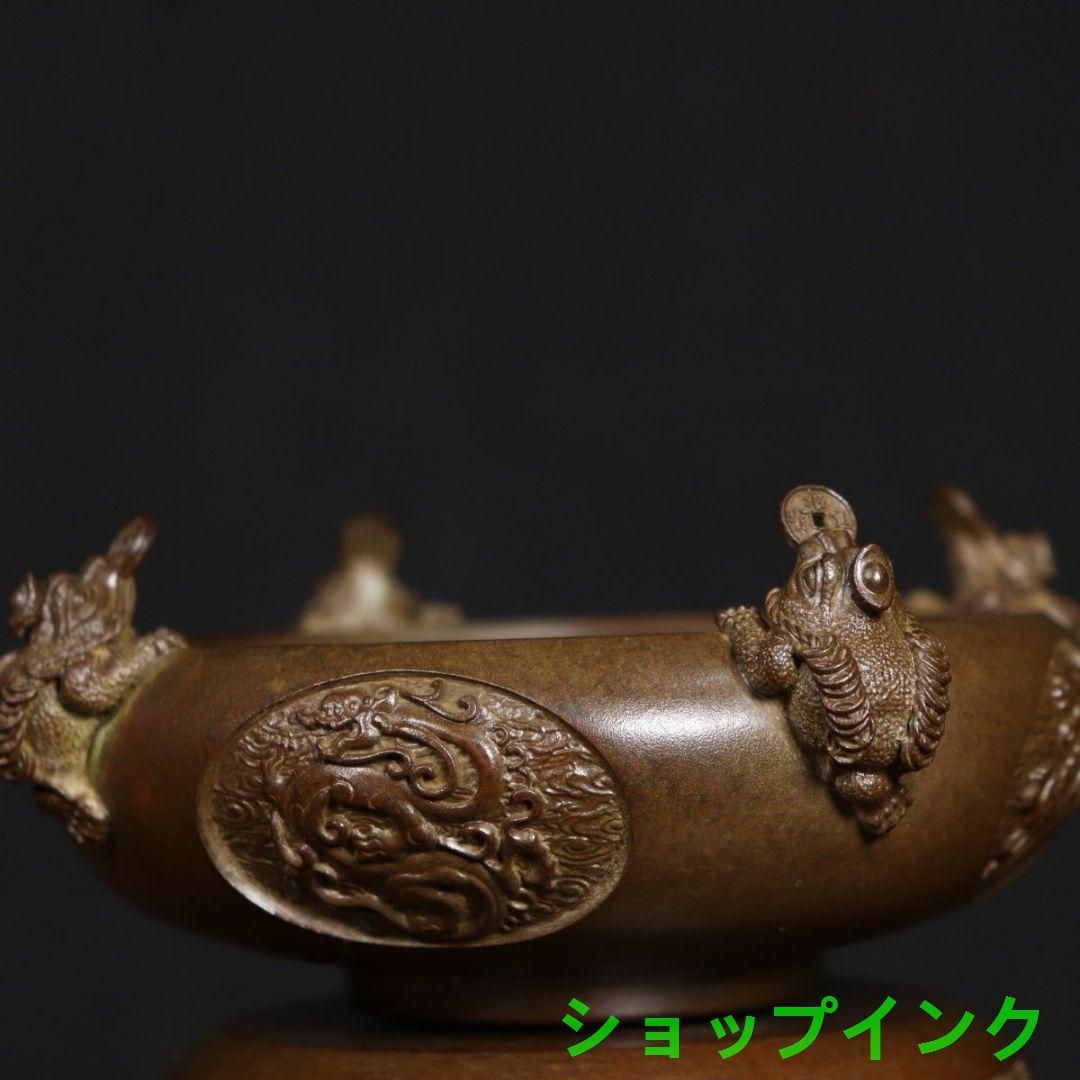 香炉 浮彫り招財進宝挿す香炉 香道具 仏堂香炉 銅製品 工芸品 置物 香炉 浮彫り招財進宝挿す香炉 香道具 仏堂香炉 銅製品 工芸品