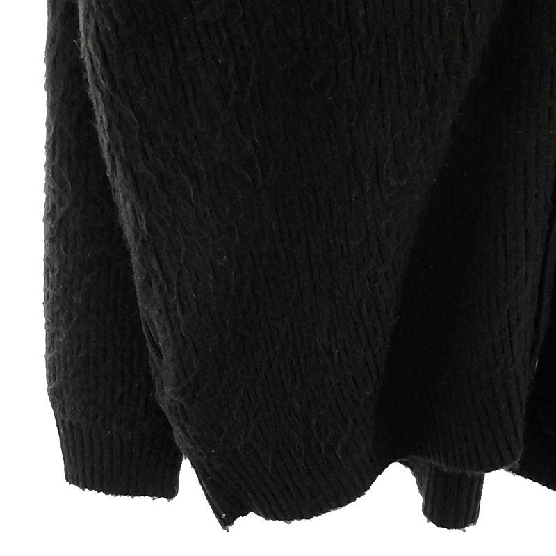 Crepuscule / クレプスキュール | 2021AW | アクリルシャギー Vネック ニットカーディガン | F | ブラック | メンズ Crepuscule / クレプスキュール | 2021AW | アクリルシャギー Vネック