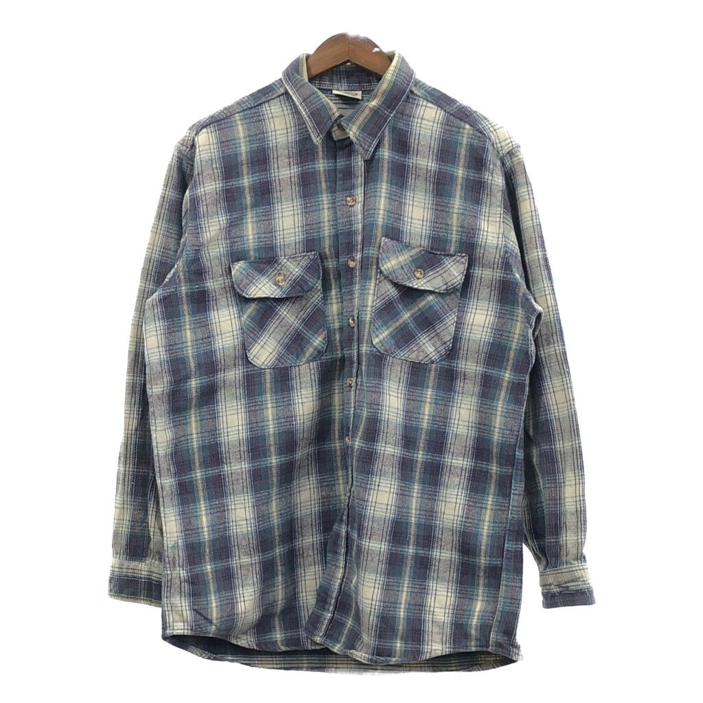 90年代 USA製 FIVE BROTHER ファイブブラザー ネルシャツ 長袖シャツ