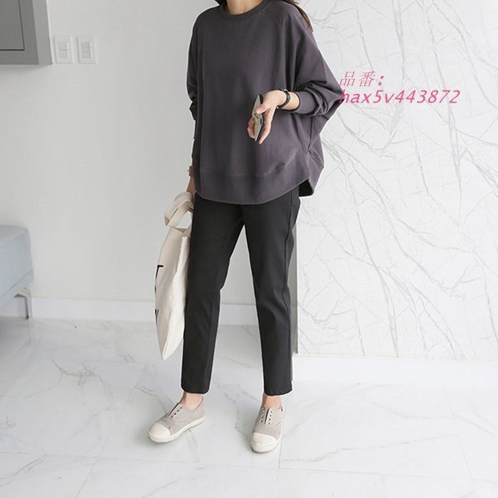 【最新入荷】 トップス レディース きれいめ カジュアル おしゃれ 薄手 ルームウェア コーデ ホワ スエット カットソー 綿 韓国 コットン ラウンドネック ボリューム袖 長袖 hax5v443872 送料無料。