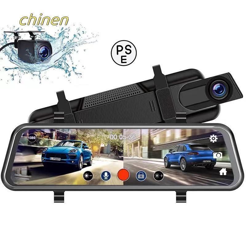 ドライブレコーダー ミラー型 センサー 前後 2カメラ 右ハンドル 1296P 10.0インチ ノイズ対策済 Gセンサー 駐車監視 170度広角 音声記録 ループ録画