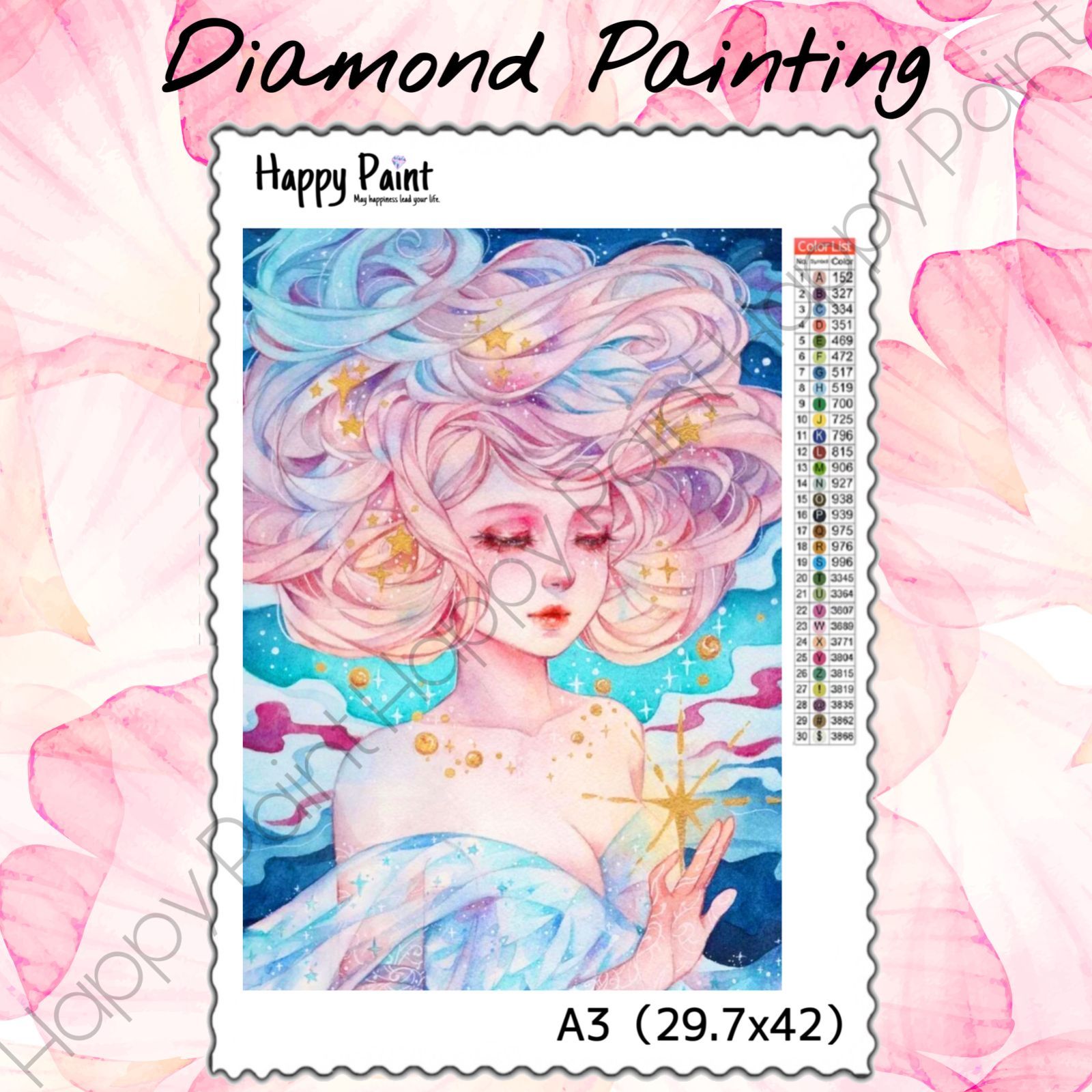 Happy Paint ダイヤモンドアート A3 ロゴ お洒落 ハイヒール／41 Happy Paint ダイヤモンドアート A3 ロゴ お洒落 ハイヒール／41