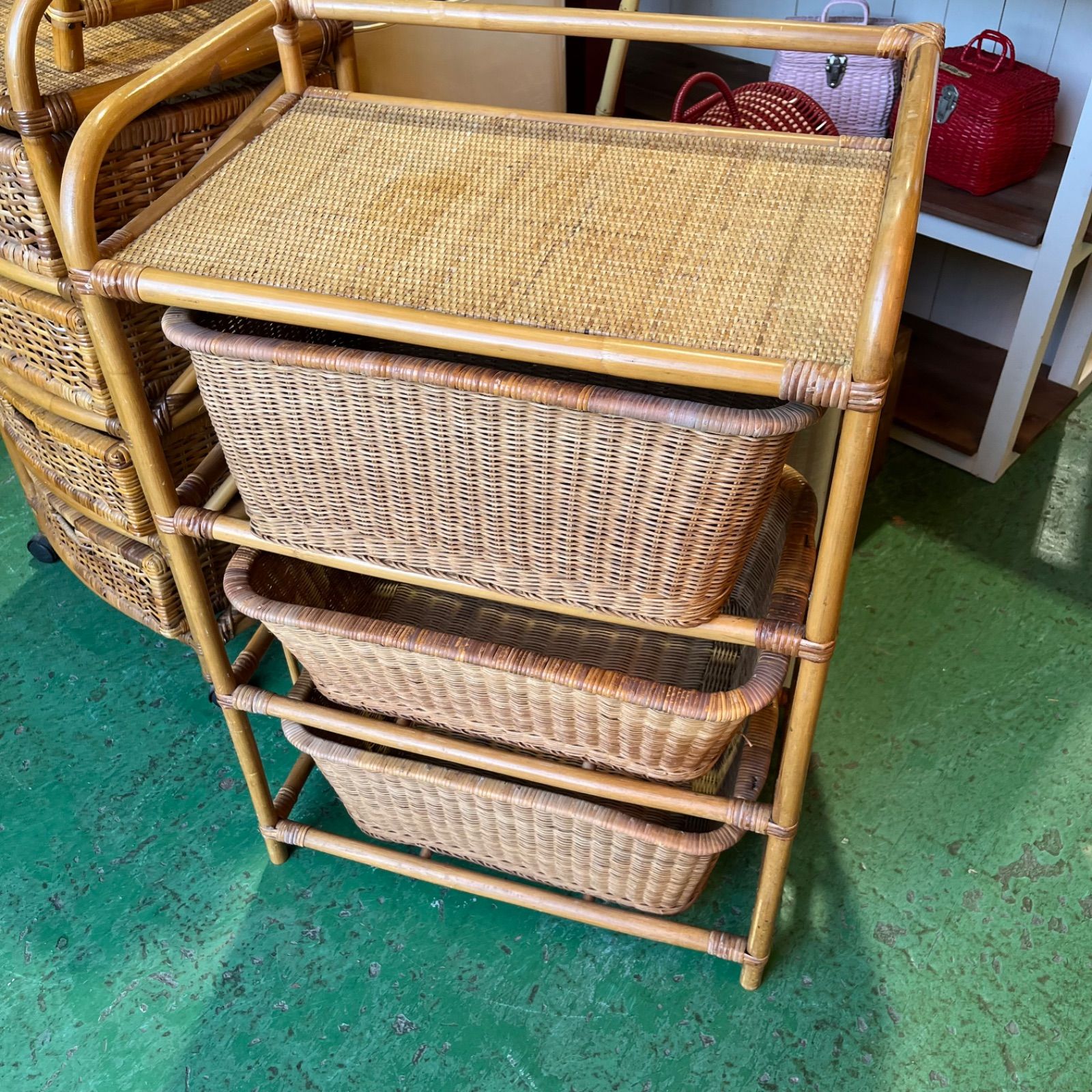 ラタン キャビネット ヴィンテージ ビンテージ 家具 オールド