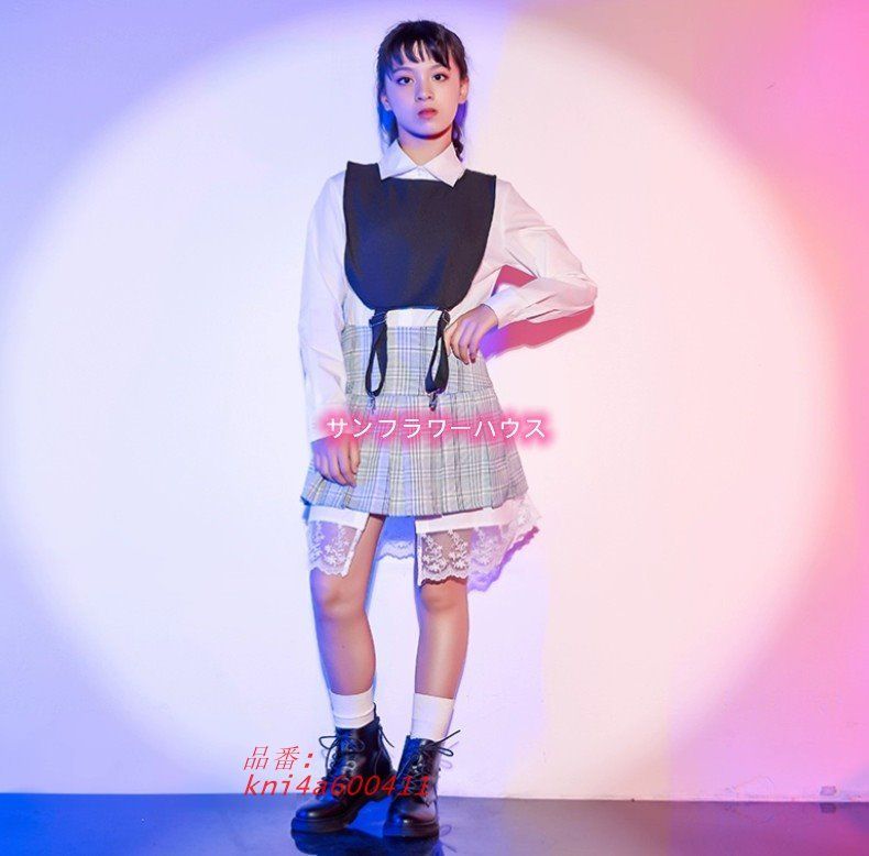 バリュープライス 女の子 ダンス衣装 黒 セットアップ レディース ダンススーツ K-POP 衣装大人 HIPPOP ジャズダンス ヒップホップ シャツ kni4a600411 旧型