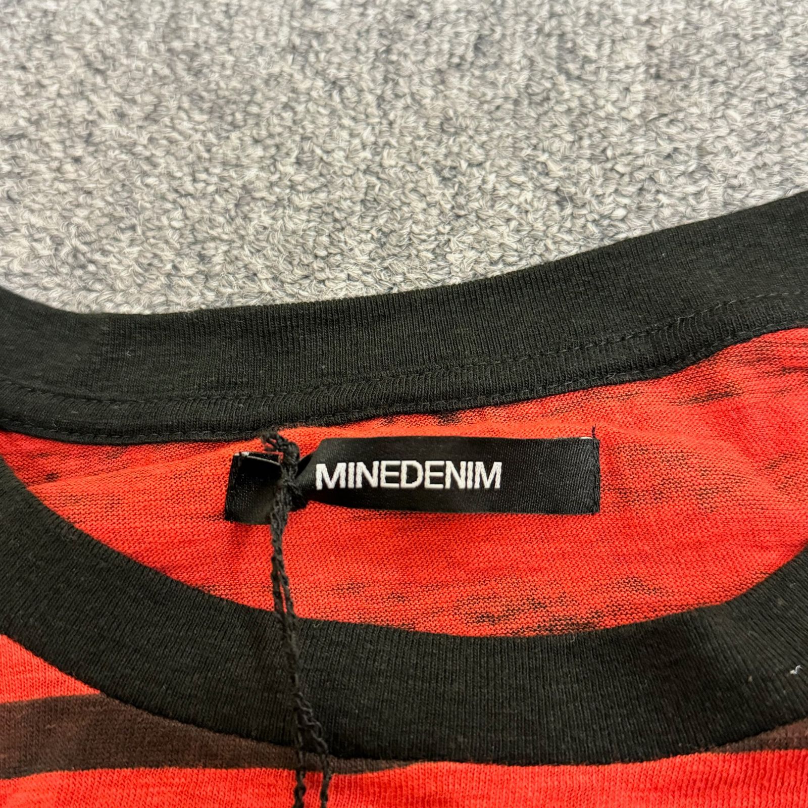 定価16500円 新品 MINEDENIM Hazy Border L/S T-SH ボーダーカットソー 