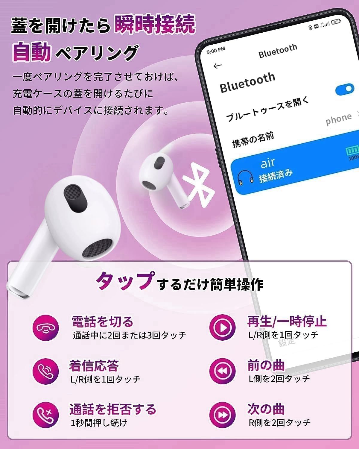 【在庫処分】【MFi認証エアポッツ】AirPods エアポッツプロ イヤホンえあほっつブルートゥースイヤホンワイヤレスイヤホンAirpods ProイヤホンBluetooth5.3インイヤインイヤーエアポッズインイヤイヤホン瞬時接続自動ペアHI-FIイヤホン 