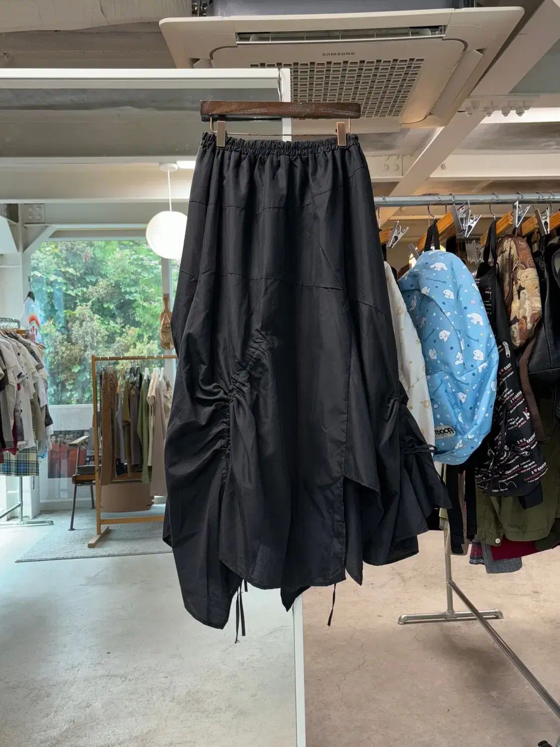 YUMMY GRIMES スリット シャーリング ロング丈スカート GULLKHAN_COM