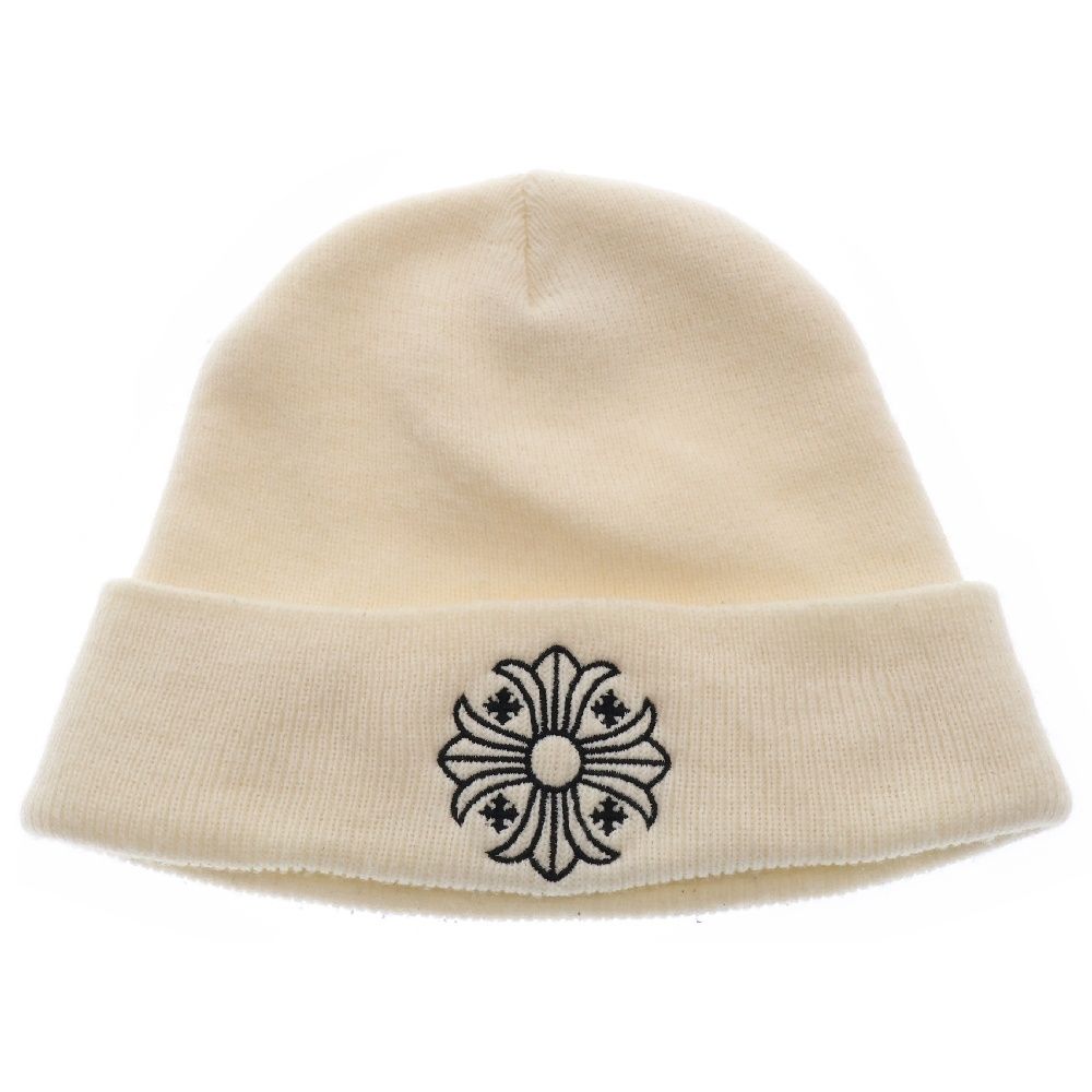 CHROME HEARTS クロムハーツ WOOL WATCH CAP ウールワッチキャップ CHプラス刺繍 アクリルビーニー ニットキャップ 帽子 ホワイト