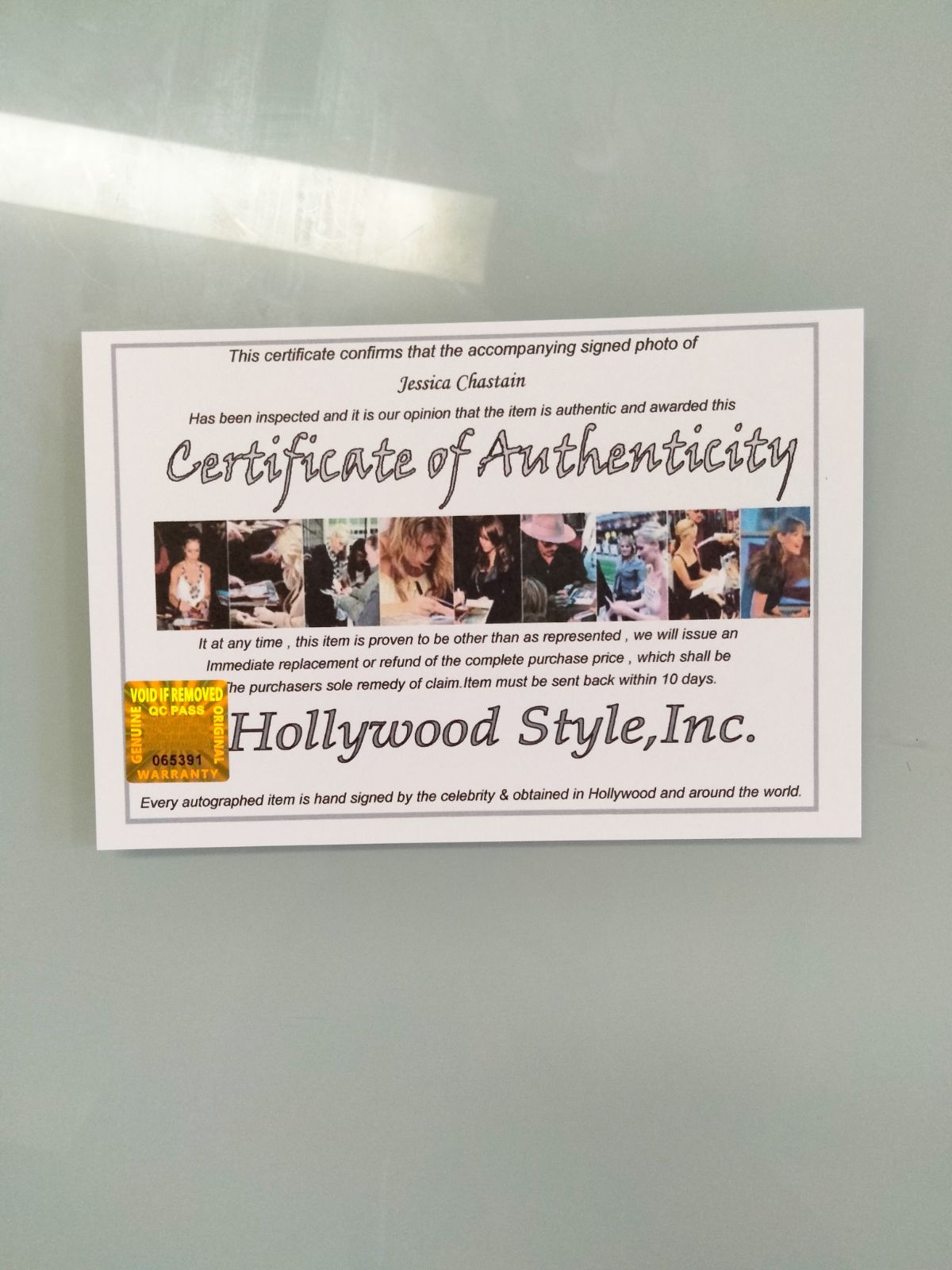 ジェシカ・チャスティン直筆サイン入り超大型写真…Jessica Chastain  