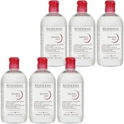 ● 6本セット ビオデルマ サンシビオ 500ml H2O D ク リヌ クレンジング ウォーター メイク落とし 洗顔 エイチツーオー BIODERMA Crealine