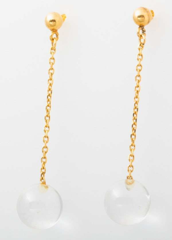 K18 水晶 スイングピアス 品番c23-407