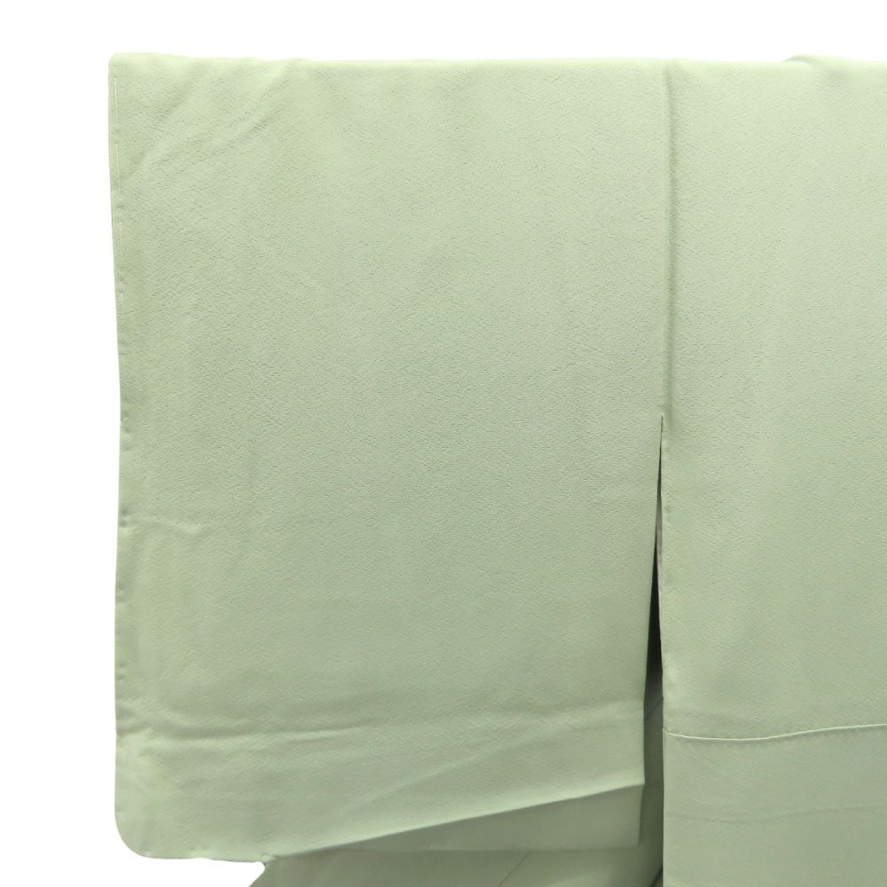 中古】 色無地 しつけ糸あり 正絹(金銀糸除く) ライトグリーン くすみ