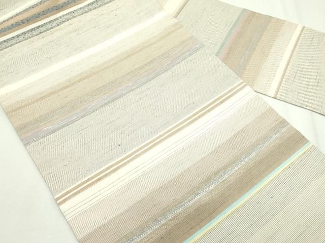 平和屋本店□極上 九寸名古屋帯 本場縞大島紬地 横段文 証紙付き 逸品