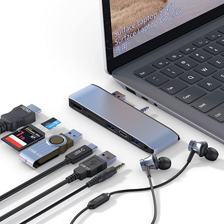 Surface Laptop 5,4,3/Laptop Go 2/Go USB ハブ 4K@30Hz HDMIポート +