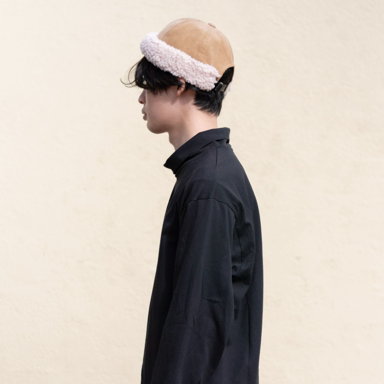コーデュロイボア フィッシャーマンキャップ ロールキャップ 帽子